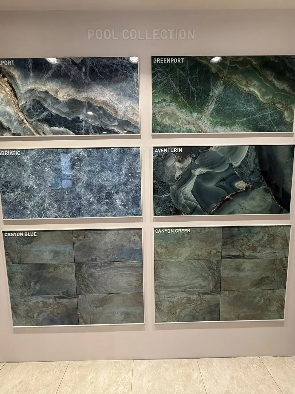 La collection Pool, carreaux effet marbre